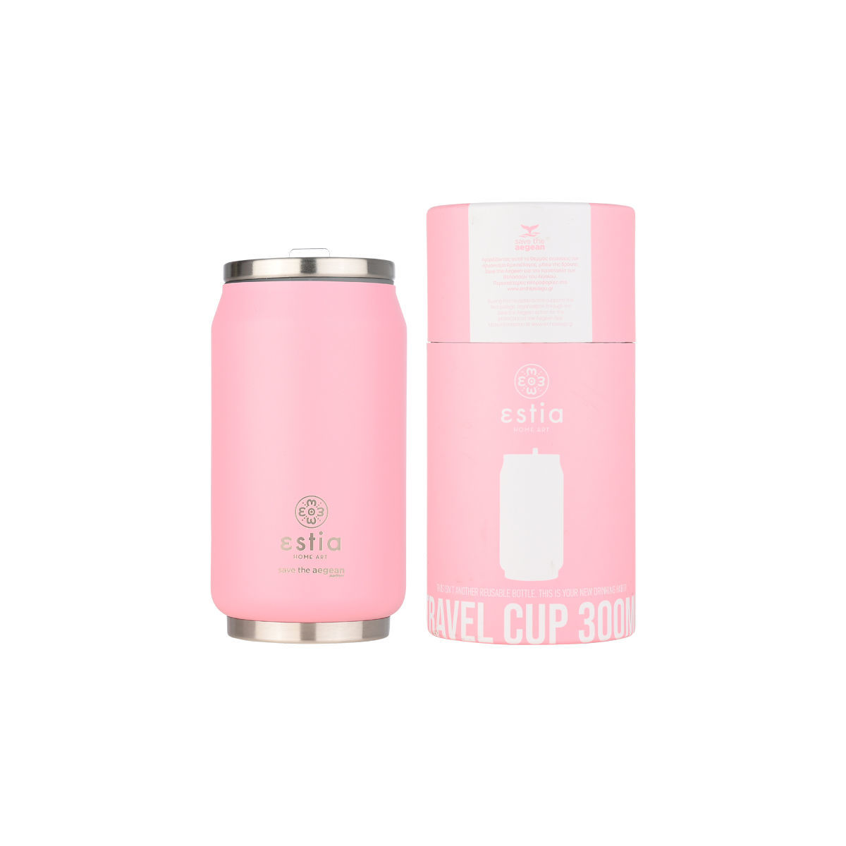 Θερμός Travel Cup Save The Aegean 300ml Blossom Rose 01-22884