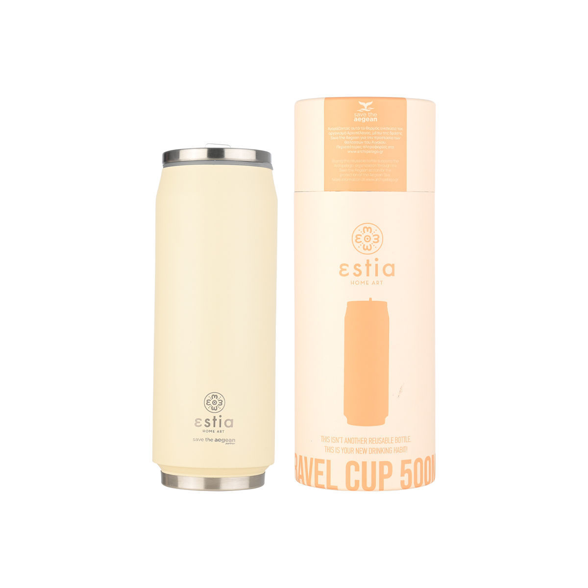 Θερμός Travel Cup 500ml Estia Save The Aegean Lily White 01-22761