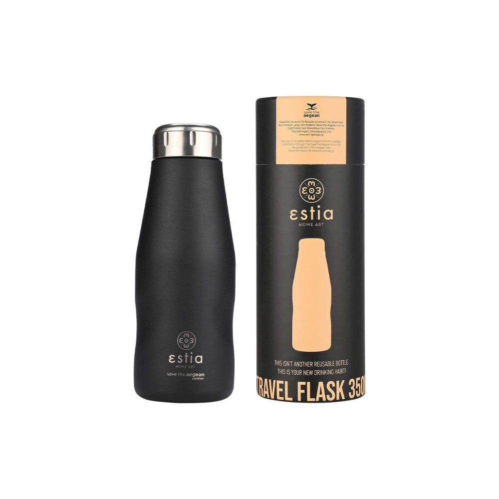 Θερμός Travel Flask 350ml Estia Save The Aegean Midnight Black 01-22297