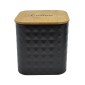 Ankor Black Δοχείο Καφέ (12x12x13) Μεταλλικό με Bamboo Καπάκι 824649