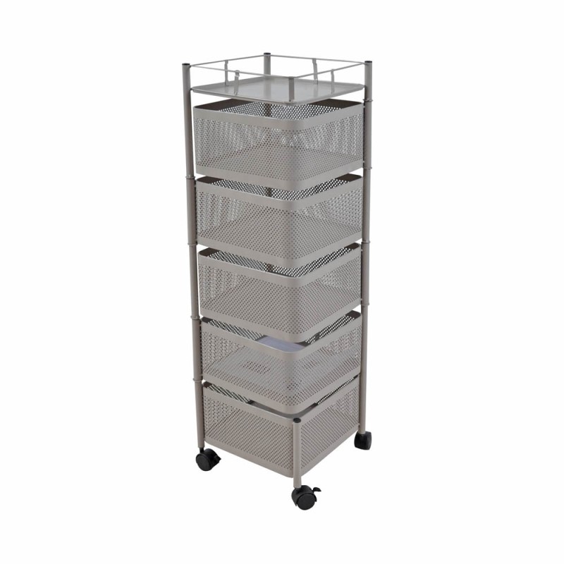 Ankor Grey - Beige Τρόλεϊ Αποθήκευσης 5 Θέσεων (28x28x91) Μεταλλικό 824175