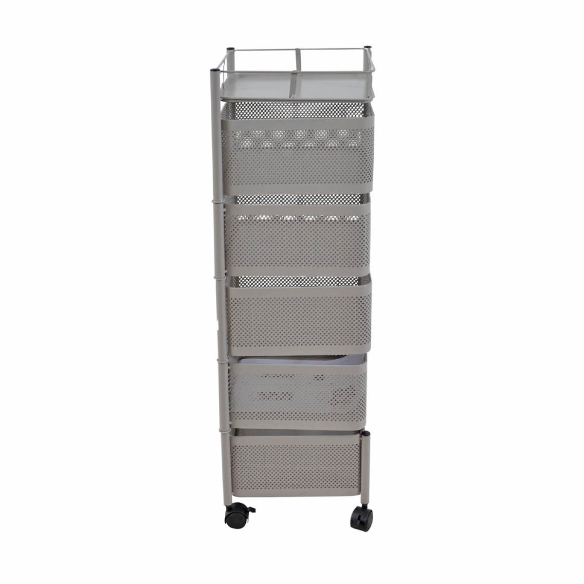 Ankor Grey - Beige Τρόλεϊ Αποθήκευσης 5 Θέσεων (28x28x91) Μεταλλικό 824175