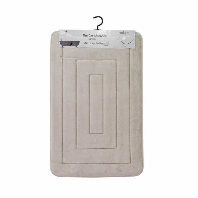 Πατάκι Μπάνιου (50x80) Αντιολισθητικό Ankor Memory Foam Beige 827411