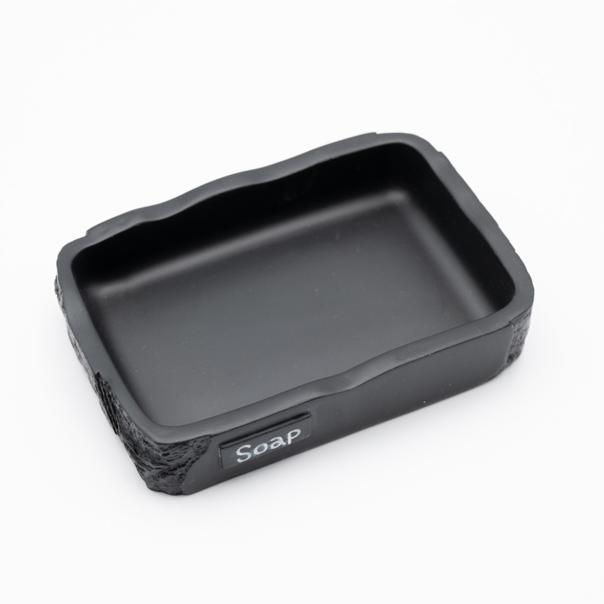 Ankor Soap Black Σαπουνοθήκη (12.7x8.6x2.5) με Όψη Πέτρας