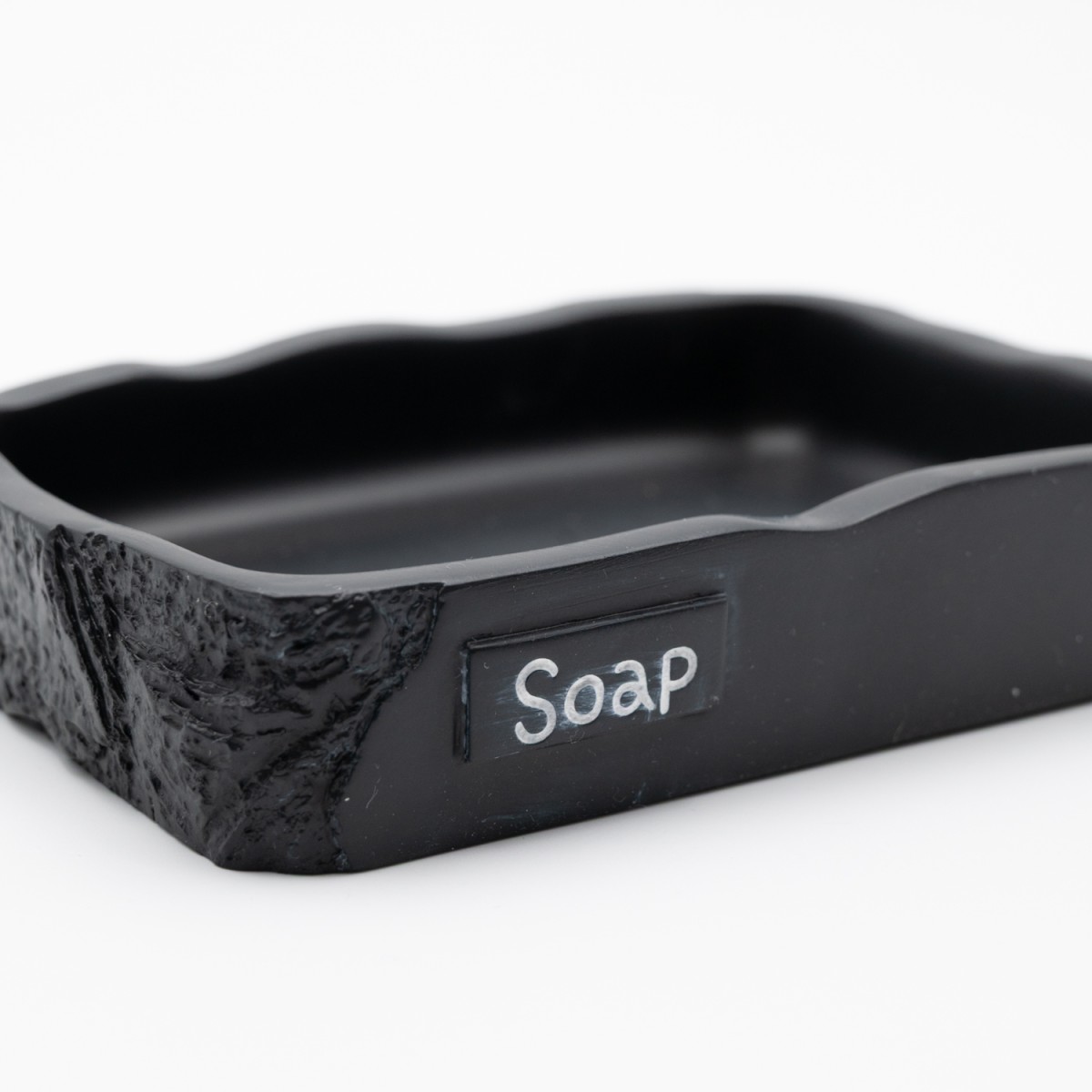 Ankor Soap Black Σαπουνοθήκη (12.7x8.6x2.5) με Όψη Πέτρας