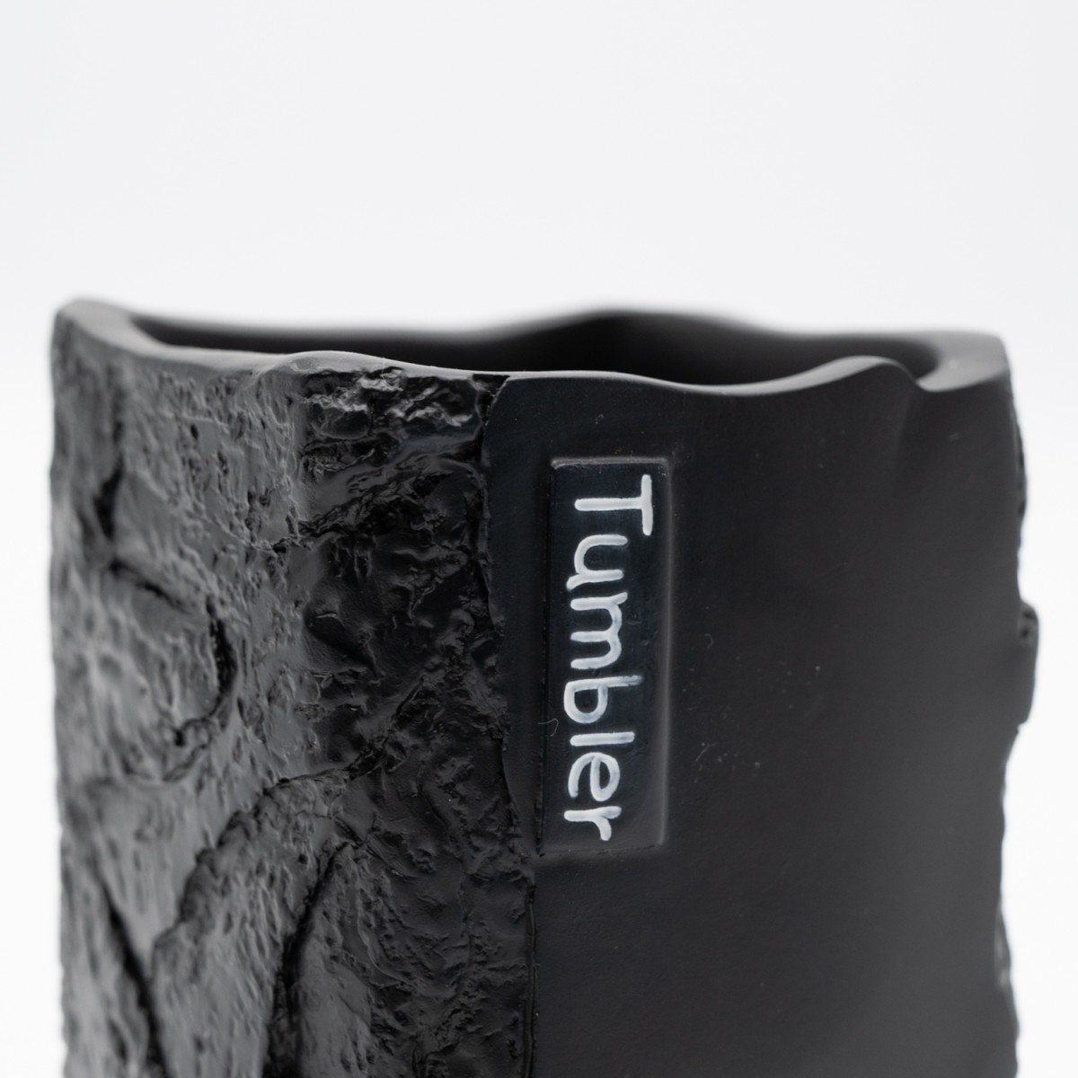 Ankor Tumbler Black Ποτήρι Μπάνιου (7.7x7.7x10.8) με Όψη Πέτρας