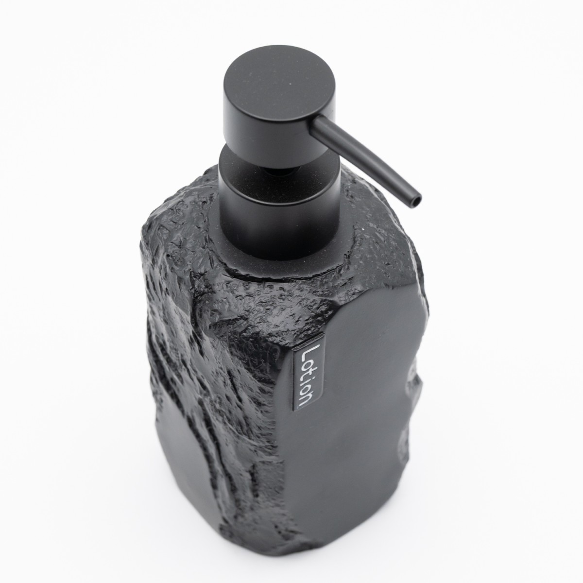 Ankor Lotion Black Δοχείο Κρεμοσάπουνου (7.5x7.6x18.8) με Όψη Πέτρας