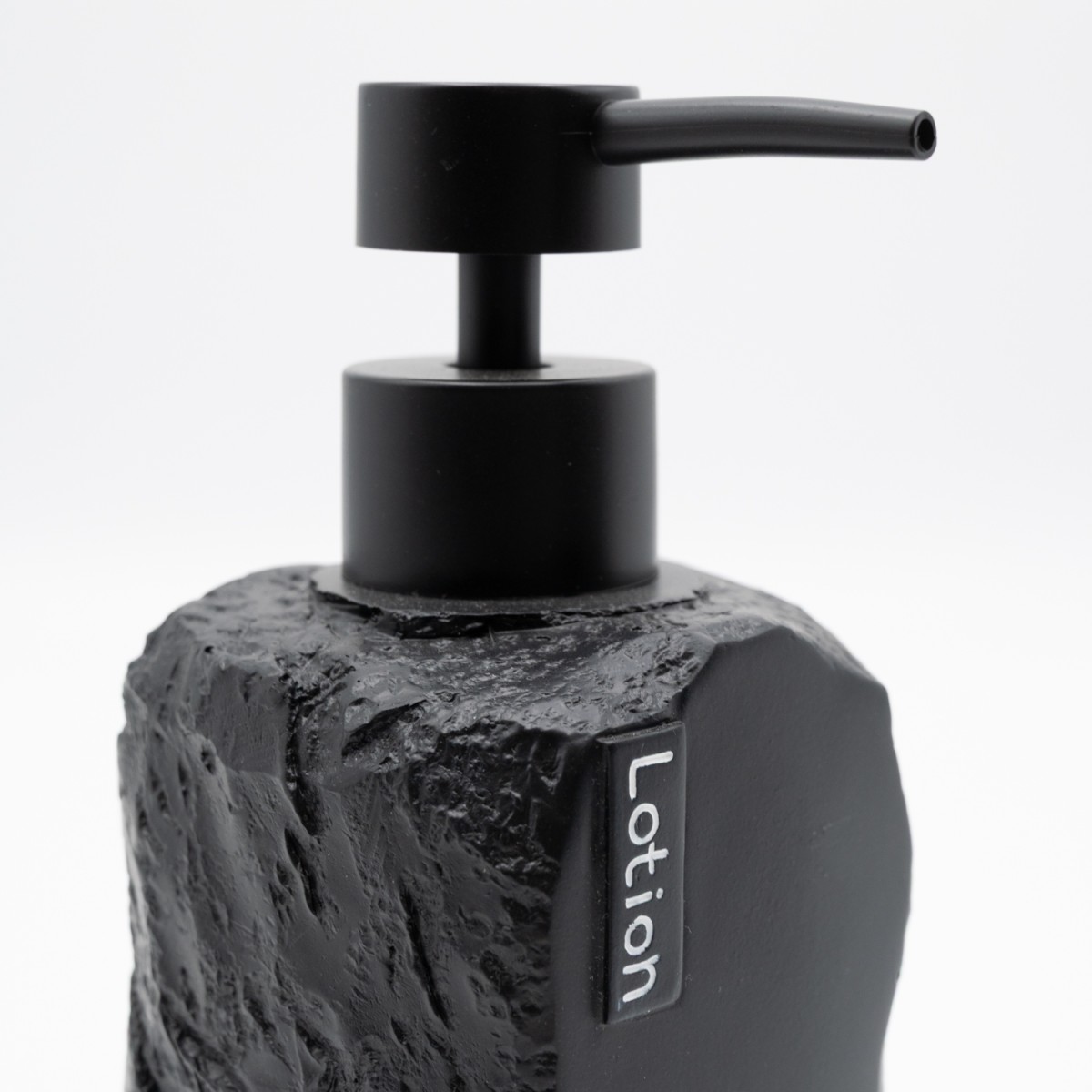 Ankor Lotion Black Δοχείο Κρεμοσάπουνου (7.5x7.6x18.8) με Όψη Πέτρας