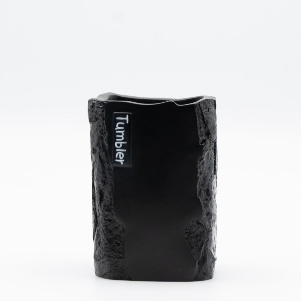 Ankor Tumbler Black Ποτήρι Μπάνιου (7.7x7.7x10.8) με Όψη Πέτρας