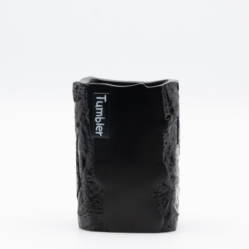 Ankor Tumbler Black Ποτήρι Μπάνιου (7.7x7.7x10.8) με Όψη Πέτρας