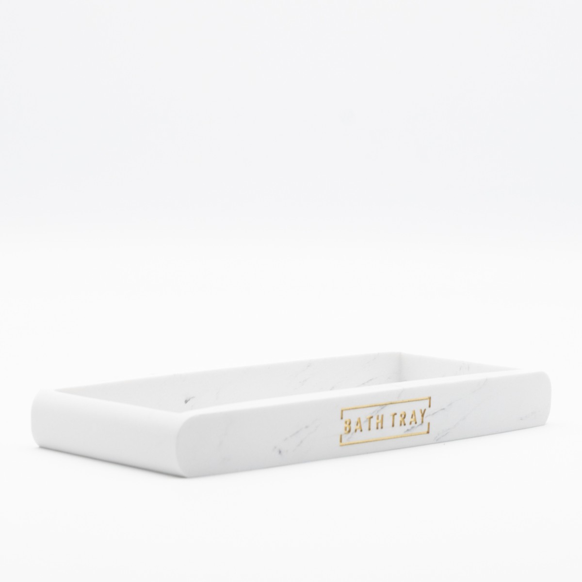 Ankor Σετ Αξεσουάρ Μπάνιου Marble White (3 Τεμάχια) Πολυεστερικό – Λευκό με Όψη Μαρμάρου