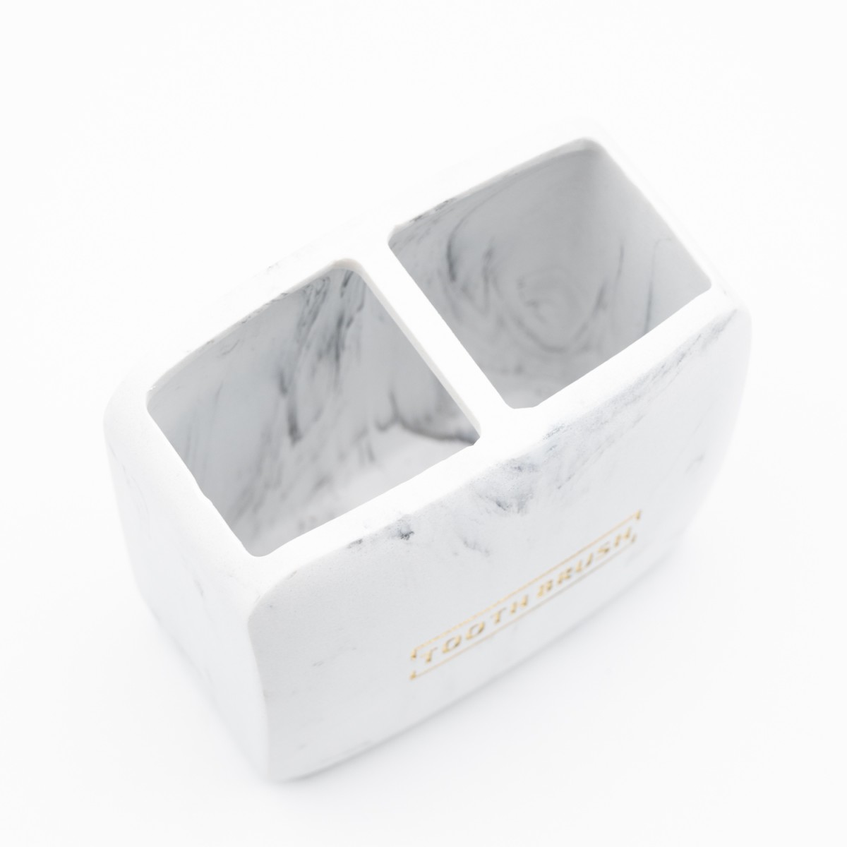 Ankor Marble White Ποτήρι Οδοντόβουρτσας (10.5x6.5x10) Πολυεστερικό