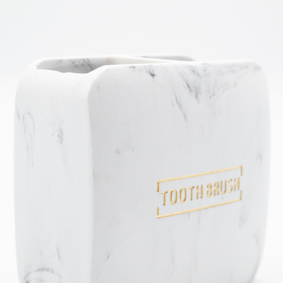 Ankor Marble White Ποτήρι Οδοντόβουρτσας (10.5x6.5x10) Πολυεστερικό