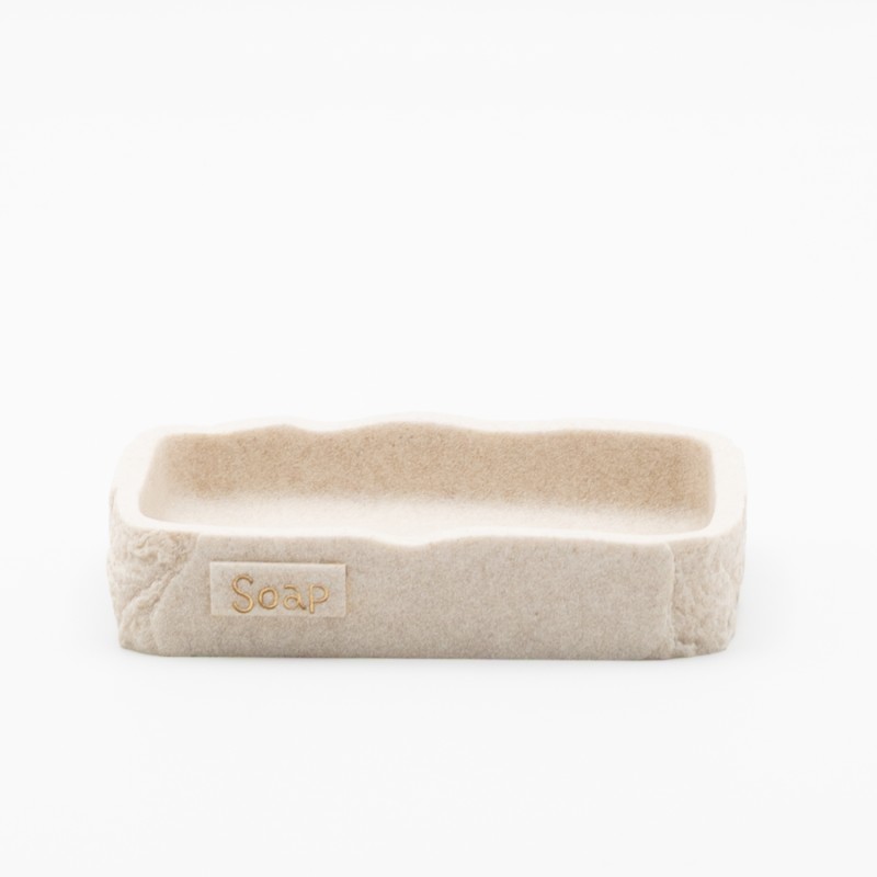 Ankor Soap Beige Σαπουνοθήκη (12.7x8.6x2.5) με Όψη Πέτρας