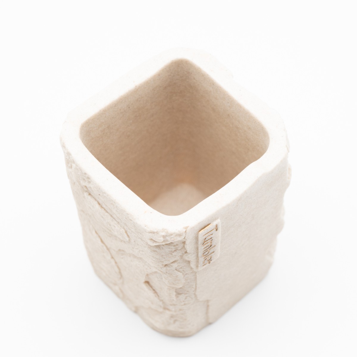 Ankor Tumbler Beige Ποτήρι Μπάνιου (7.7x7.7x10.8) με Όψη Πέτρας
