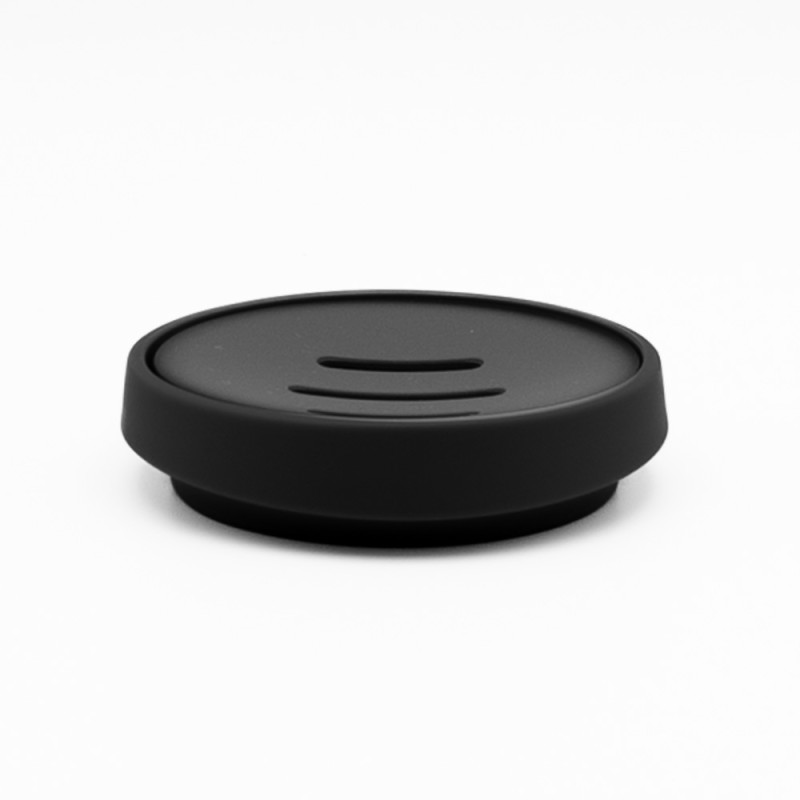 Nordic Black Σαπουνοθήκη Μπάνιου (11.2x2.8) από ABS Rubber Soft-Touch & Σχισμές Αποστράγγισης