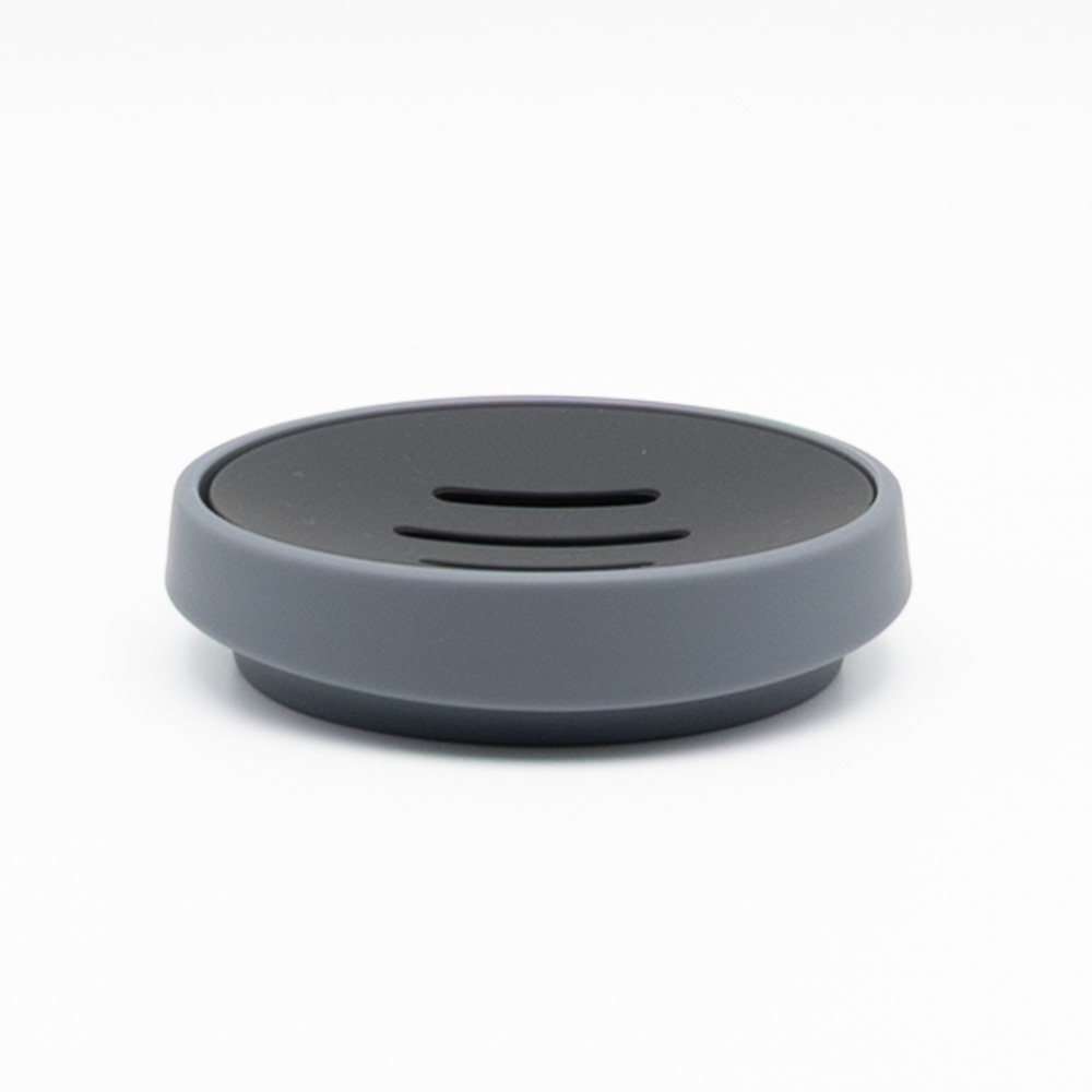 Nordic Grey Σαπουνοθήκη Μπάνιου (11.2x2.8) από ABS Rubber Soft-Touch & Σχισμές Αποστράγγισης