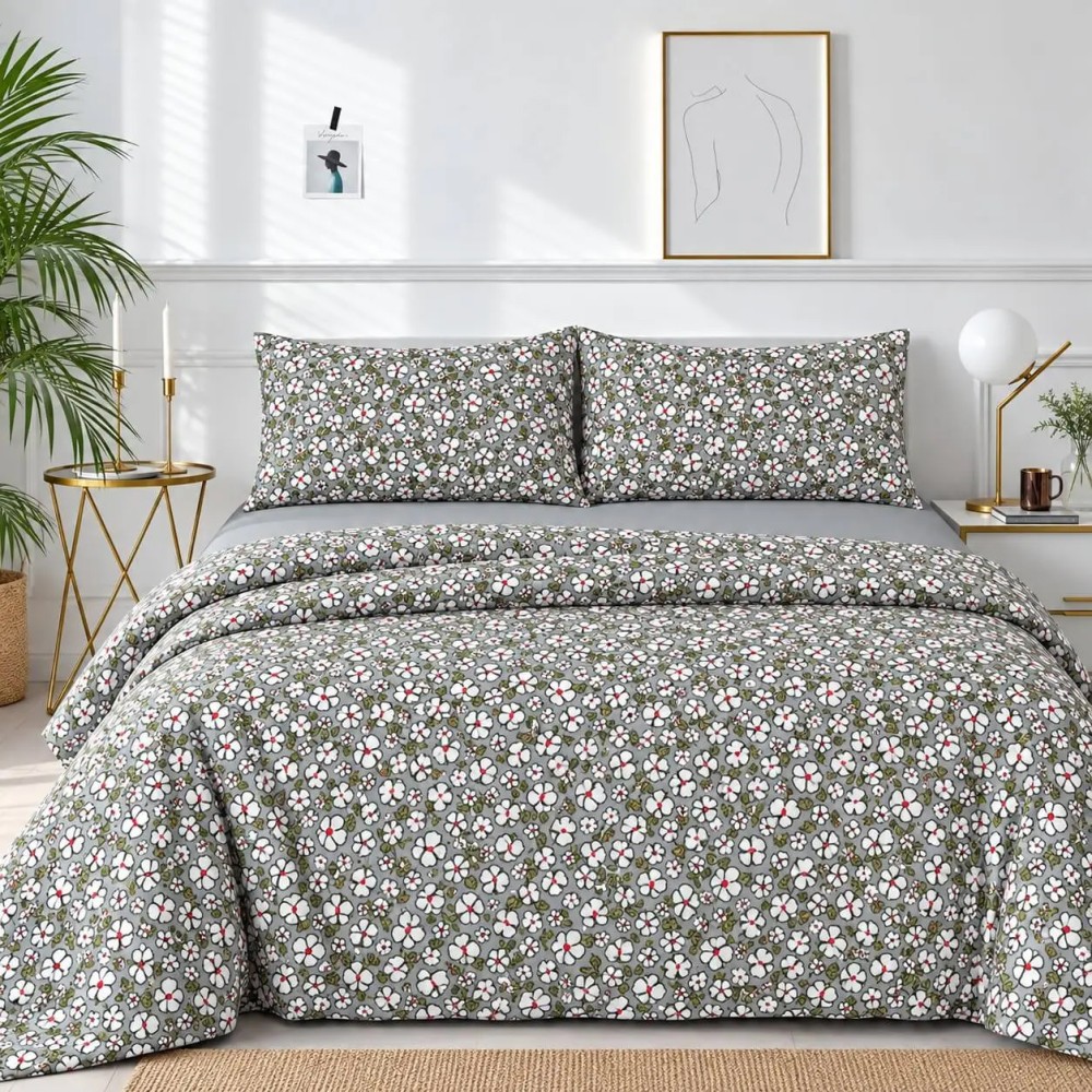 Σετ 2 Σεντόνια King Size (260x280) με 2 Μαξιλαροθήκες 100% Βαμβάκι - Astron Italy Elisa Grey