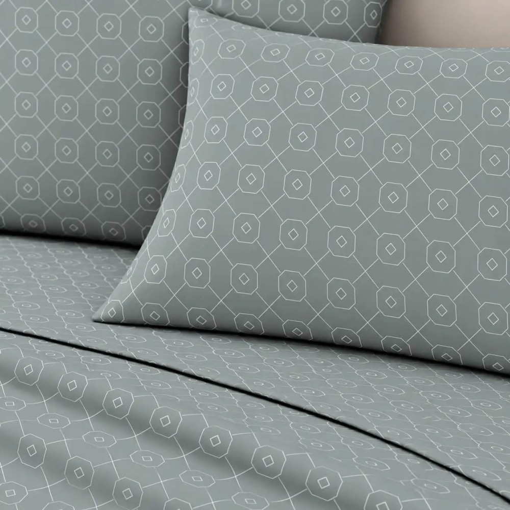 Σετ 2 Σεντόνια King Size (260x280) με 2 Μαξιλαροθήκες 100% Βαμβάκι - Astron Italy Giulia Grey