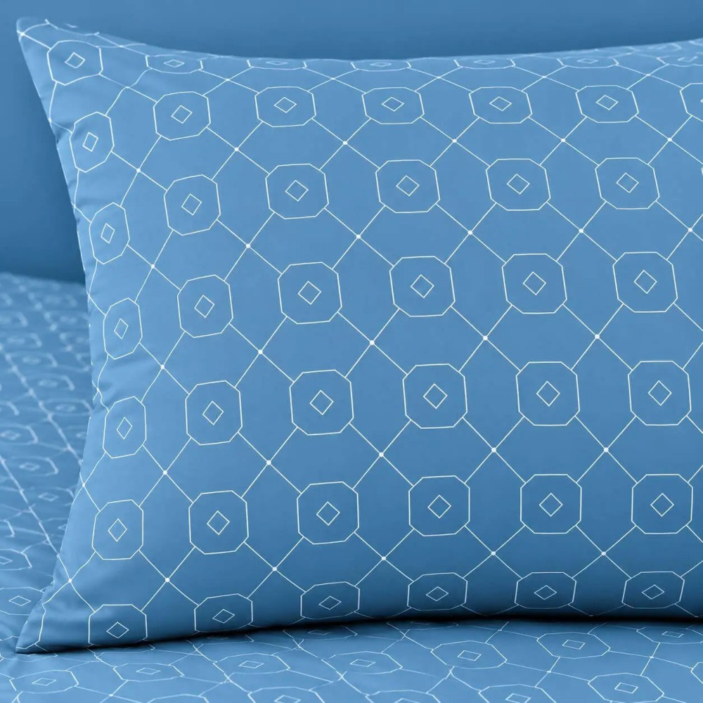 Σετ 2 Σεντόνια Μονά (175x260) με 1 Μαξιλαροθήκη 100% Βαμβάκι - Astron Italy Giulia Blue
