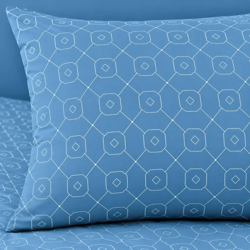 Σετ 2 Σεντόνια Μονά (175x260) με 1 Μαξιλαροθήκη 100% Βαμβάκι - Astron Italy Giulia Blue