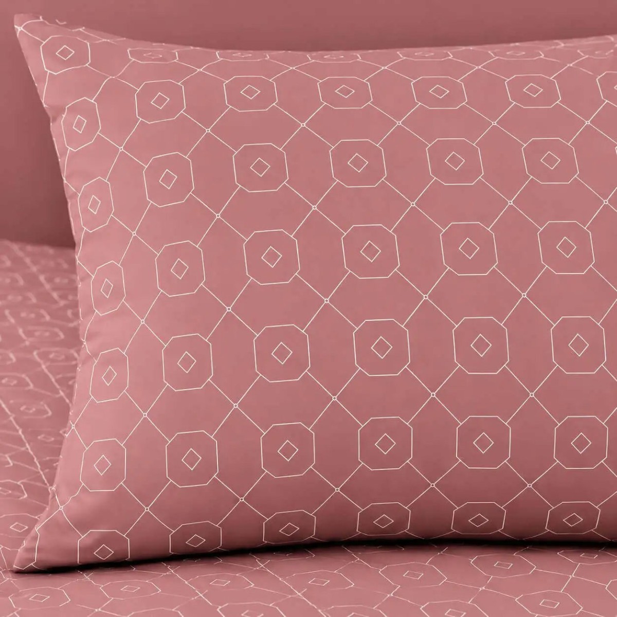 Σετ 2 Σεντόνια Μονά (175x260) με 1 Μαξιλαροθήκη 100% Βαμβάκι - Astron Italy Giulia Dusty Rose
