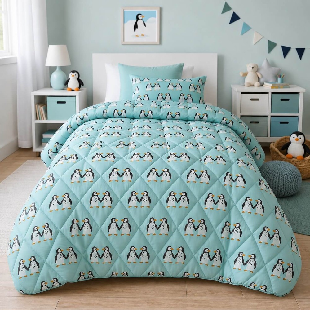Παιδικό Πάπλωμα Μονό 160x240 cm 100% Cotton - Penguins