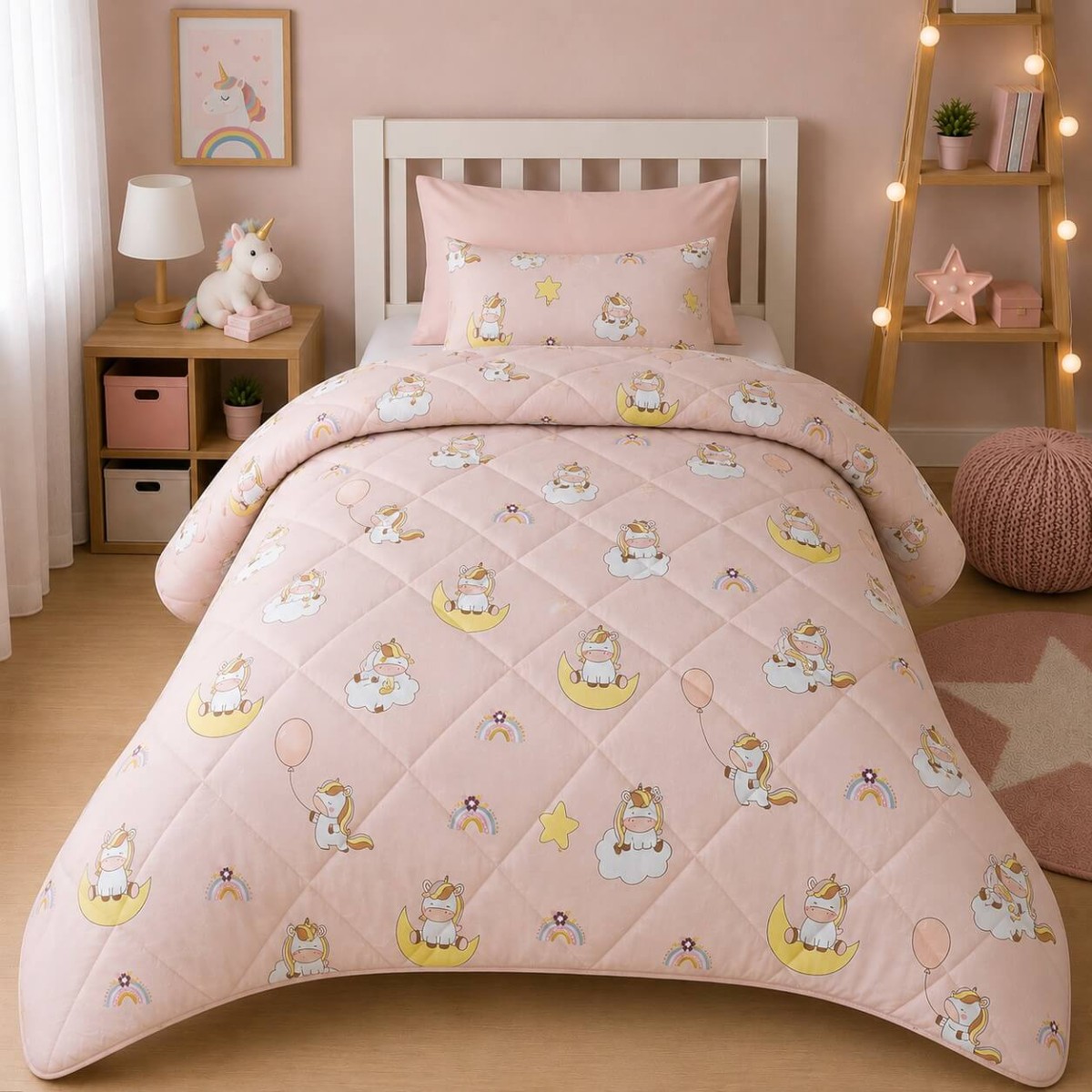 Παιδικό Πάπλωμα Μονό 160x240 cm 100% Cotton - Unicorn Balloon
