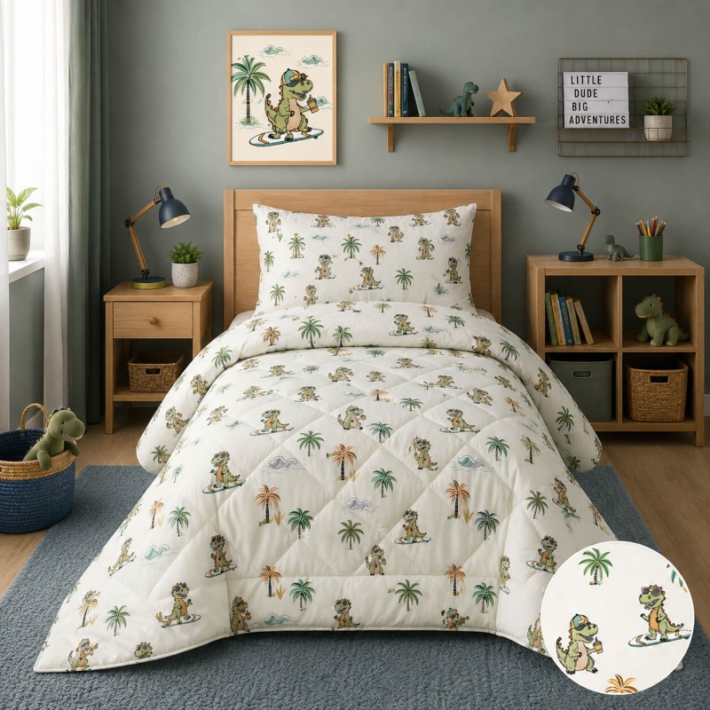 Παιδικό Πάπλωμα Μονό 160x240 cm 100% Cotton - Dino Skate