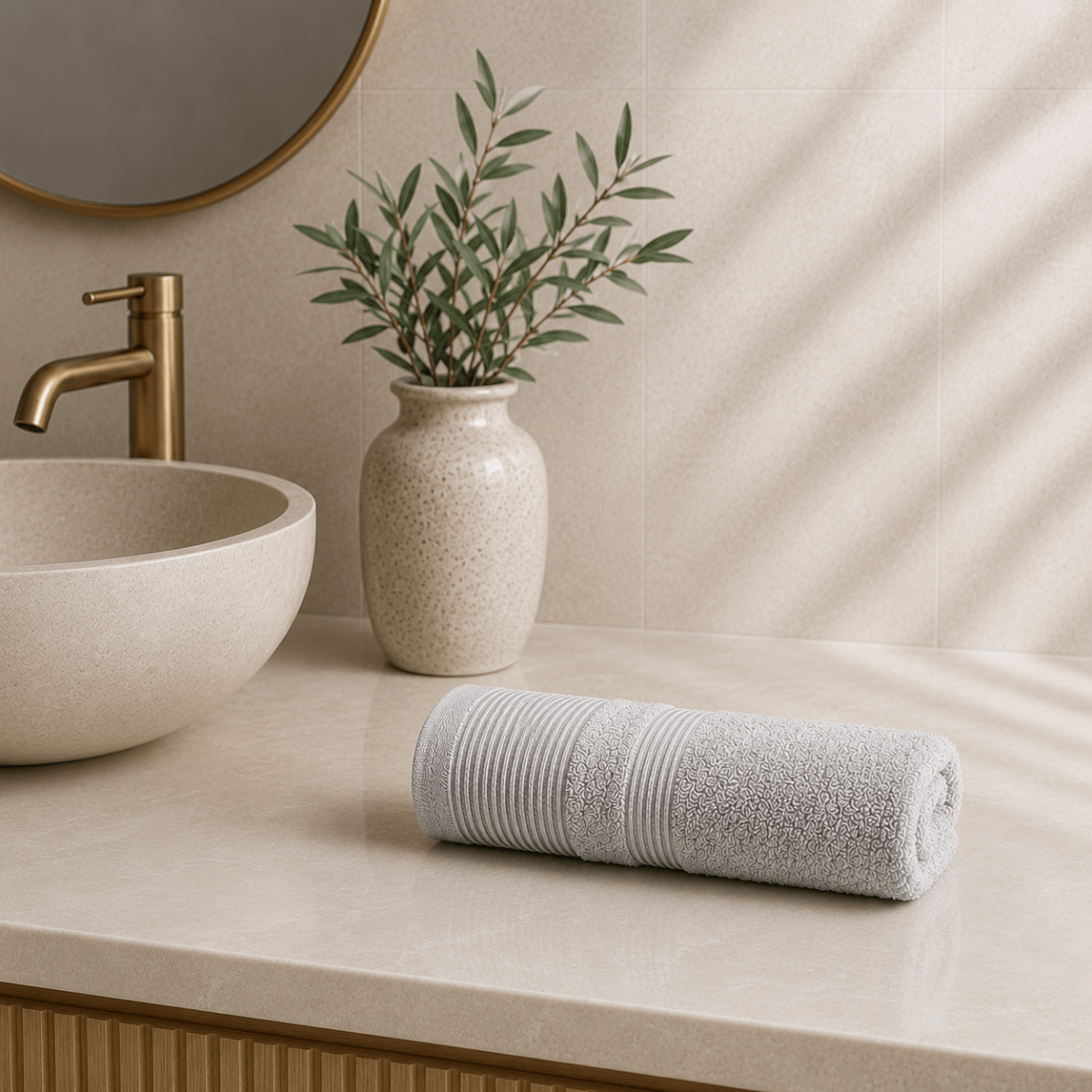 Πετσέτα Χεριών 600gsm (30x50) 100% Βαμβάκι Pennie - Light Grey