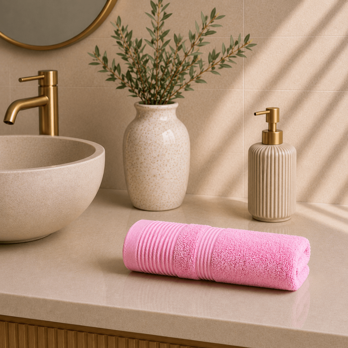 Πετσέτα Χεριών 600gsm (30x50) 100% Βαμβάκι Pennie - Pink