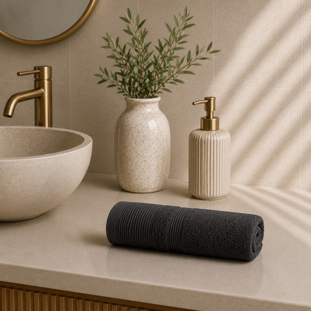 Πετσέτα Χεριών 600gsm (30x50) 100% Βαμβάκι Pennie - Black
