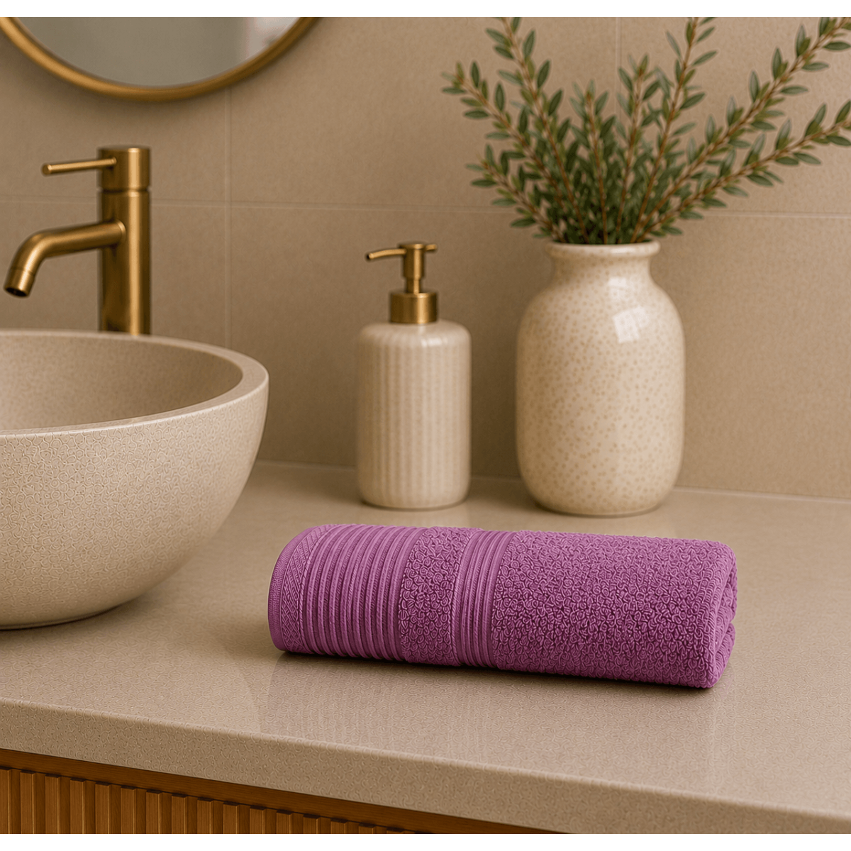 Πετσέτα Χεριών 600gsm (30x50) 100% Βαμβάκι Pennie - Dark Lilac