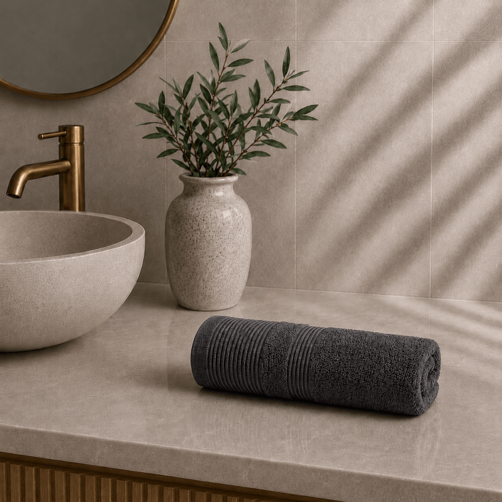Πετσέτα Χεριών 600gsm (30x50) 100% Βαμβάκι Pennie - Dark Grey