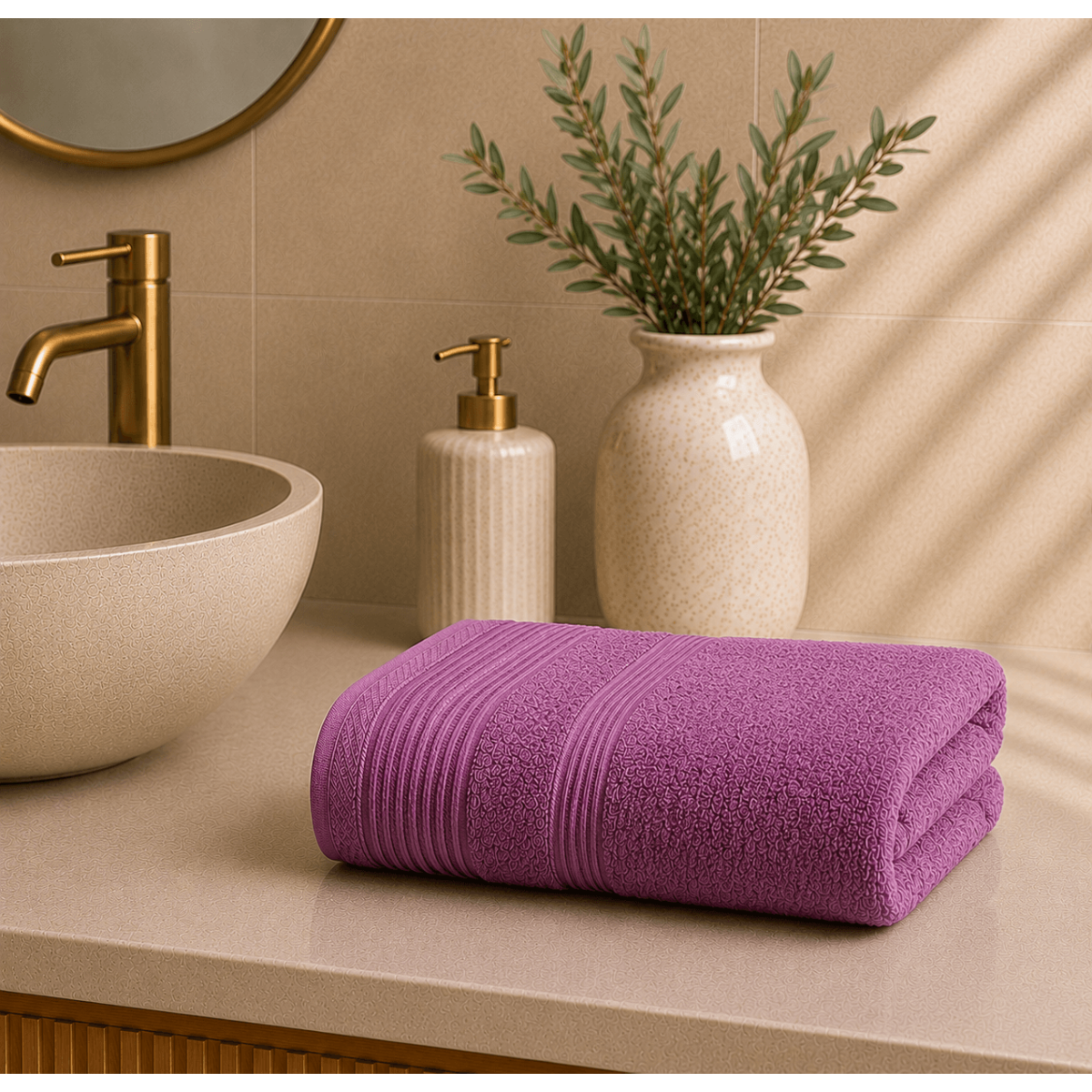Πετσέτα Προσώπου 600gsm (50x100) 100% Βαμβάκι Pennie - Dark Lilac
