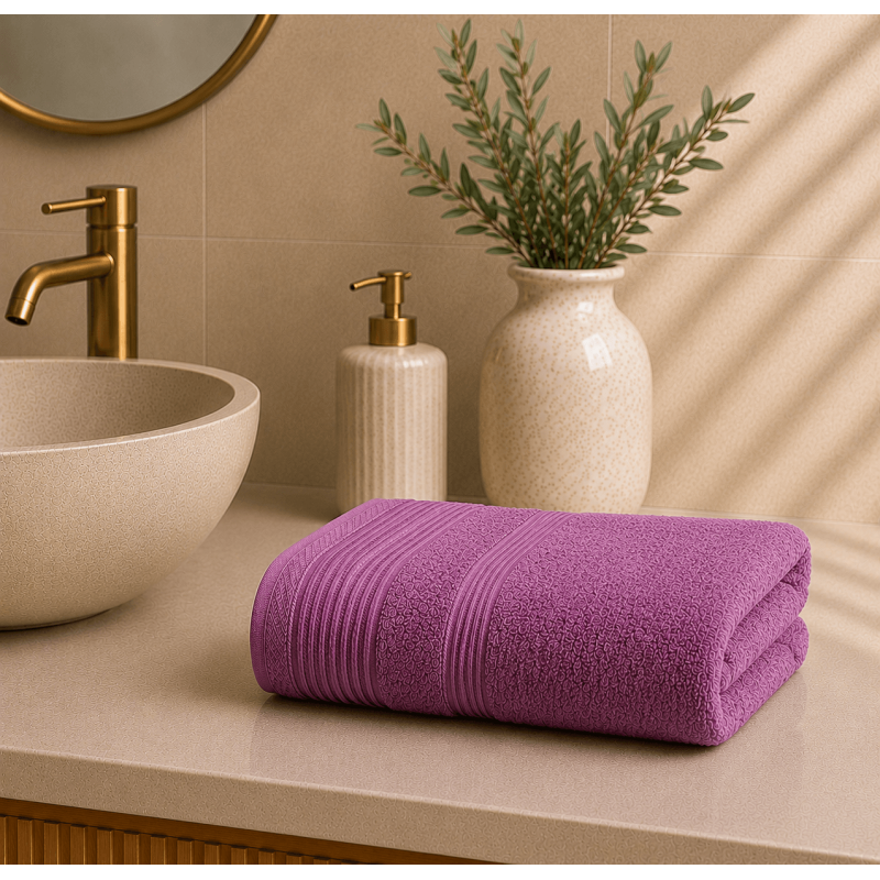 Πετσέτα Προσώπου 600gsm (50x100) 100% Βαμβάκι Pennie - Dark Lilac