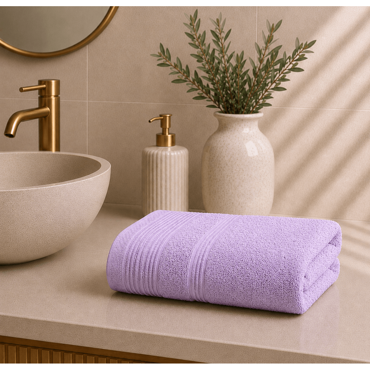 Πετσέτα Προσώπου 600gsm (50x100) 100% Βαμβάκι Pennie - Light Lilac 