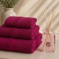 Soft Romance Spa Σετ : 3 Πετσέτες 600gsm 100% Βαμβάκι Πεννιέ Bordeaux & Estia Ginger Lily Αρωματικό Χώρου 200ml με Sticks