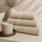 Spa & Home Wellness Σετ: 3 Πετσέτες 600gsm 100% Βαμβάκι Πεννιέ Beige & Αρωματικό Κερί Vanilla & Coconut