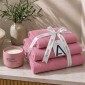 Urban Luxury Spa Σετ: 3 Πετσέτες 600gsm 100% Βαμβάκι Πεννιέ Pink & Estia Pomegranate Nectar Αρωματικό Κερί 280g
