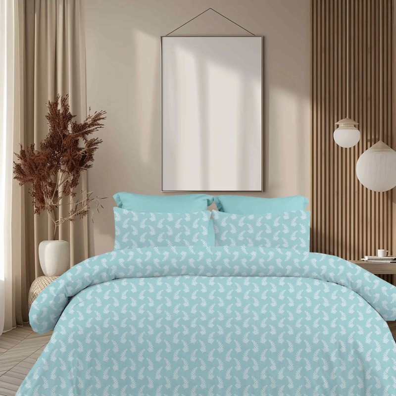 Σετ 2 Σεντόνια King Size (260x280) με 2 Μαξιλαροθήκες 100% Βαμβάκι - Astron Italy Vivian Petrol