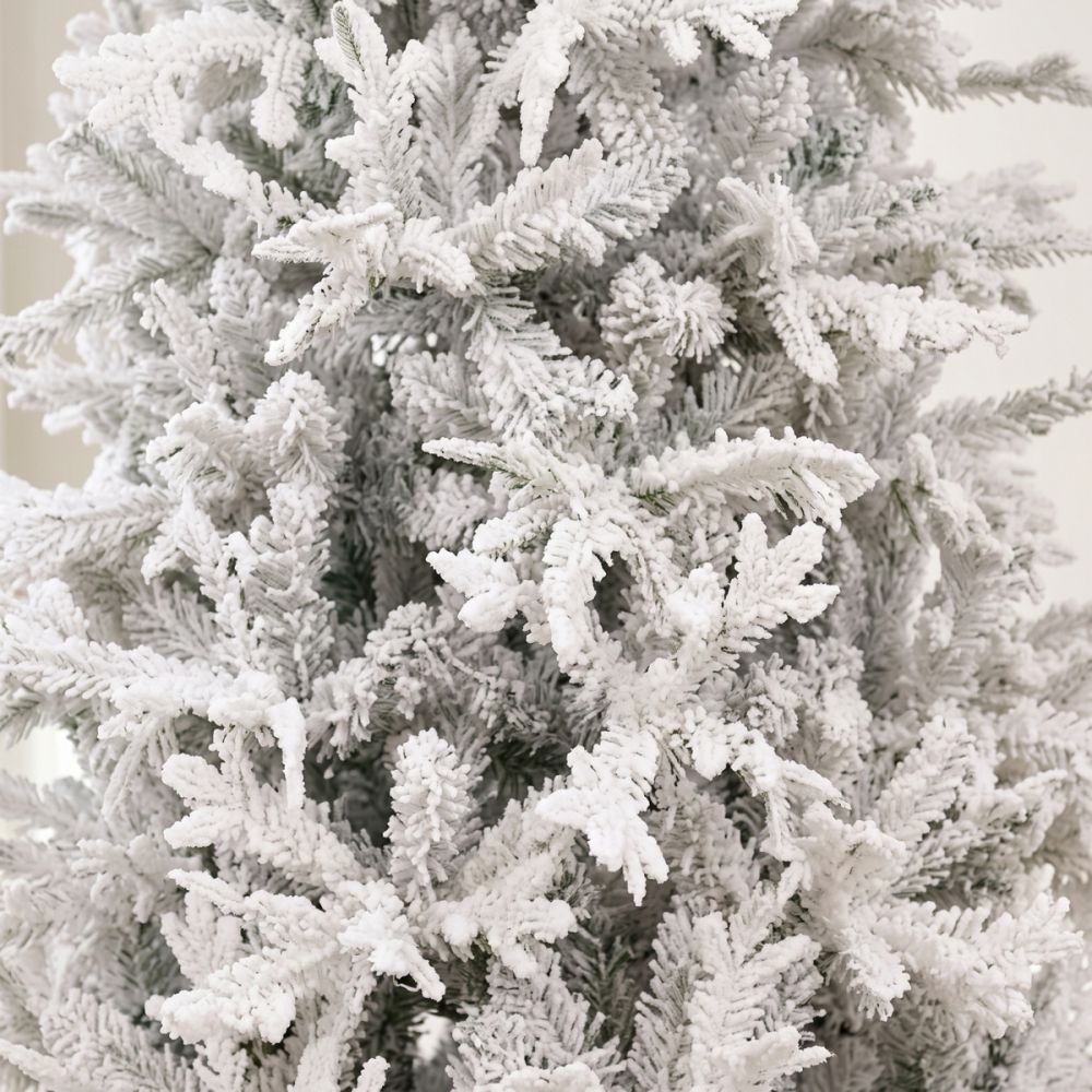 Χριστουγεννιάτικο Δένδρο WHITE FLOCKED 180εκ. Λευκό με Μεταλλική Βάση Iliadis 86215