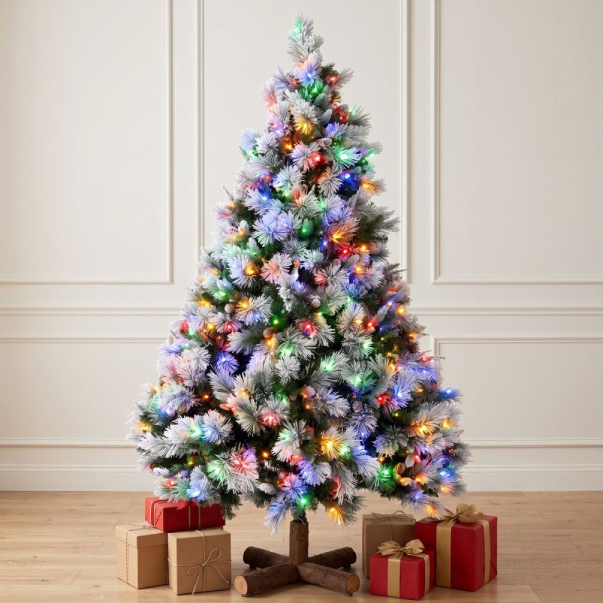 Χριστουγεννιάτικο Δέντρο PRE-LIT SNOWY MONTCLAIR SPRUCE 210εκ με 500 LED Θερμά Λευκά & Πολύχρωμα Λαμπάκια 90526