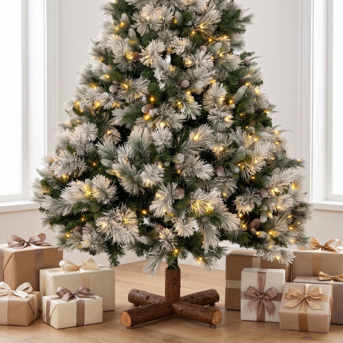 Χριστουγεννιάτικο Δέντρο PRE-LIT SNOWY MONTCLAIR SPRUCE 210εκ με 500 LED Θερμά Λευκά & Πολύχρωμα Λαμπάκια 90526
