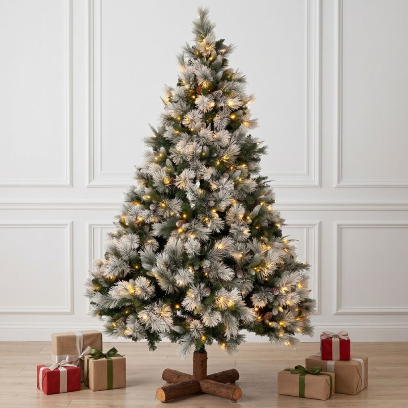 Χριστουγεννιάτικο Δέντρο PRE-LIT SNOWY MONTCLAIR SPRUCE 210εκ με 500 LED Θερμά Λευκά & Πολύχρωμα Λαμπάκια 90526
