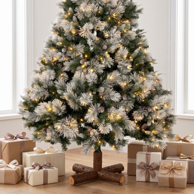 Χριστουγεννιάτικο Δέντρο PRE-LIT SNOWY MONTCLAIR SPRUCE 180εκ με 200 LED Θερμά Λευκά & Πολύχρωμα Λαμπάκια 90525