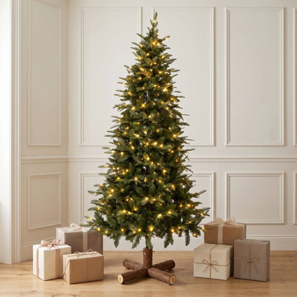 Χριστουγεννιάτικο Δέντρο PRE-LIT NOBLE FIR 180εκ με 250 LED Θερμά Λευκά & Πολύχρωμα Λαμπάκια 90527