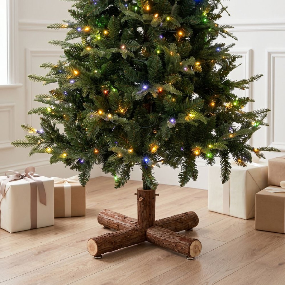 Χριστουγεννιάτικο Δέντρο PRE-LIT NOBLE FIR 180εκ με 250 LED Θερμά Λευκά & Πολύχρωμα Λαμπάκια 90527