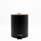 Bamboo Black Σετ Πεντάλ 5lt Soft Close & Πιγκάλ Μεταλλικό με Ξύλινο Καπάκι