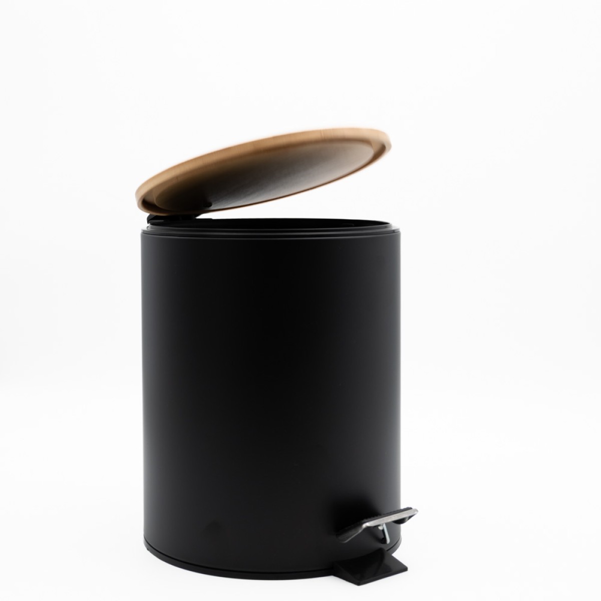 Bamboo Black Σετ Πεντάλ 5lt Soft Close & Πιγκάλ Μεταλλικό με Ξύλινο Καπάκι